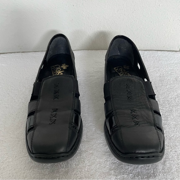 Rieker Women's Black Cutout Loafers Size 9 US/ EU 41 - Picture 4 of 12